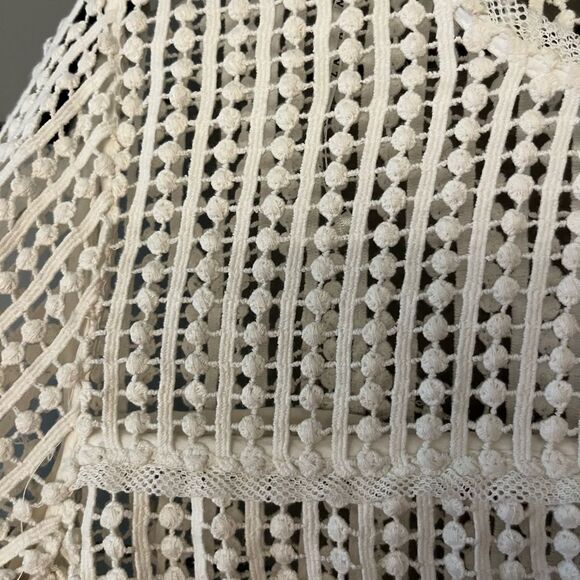 Zara Cream White Crochet long sleeve slightly cropped size Small EUC - Picture 3 of 7